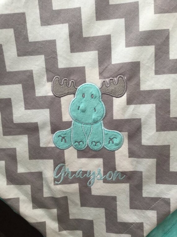 Moose Baby Blanket Woodland Baby Blanket Moose Blanket