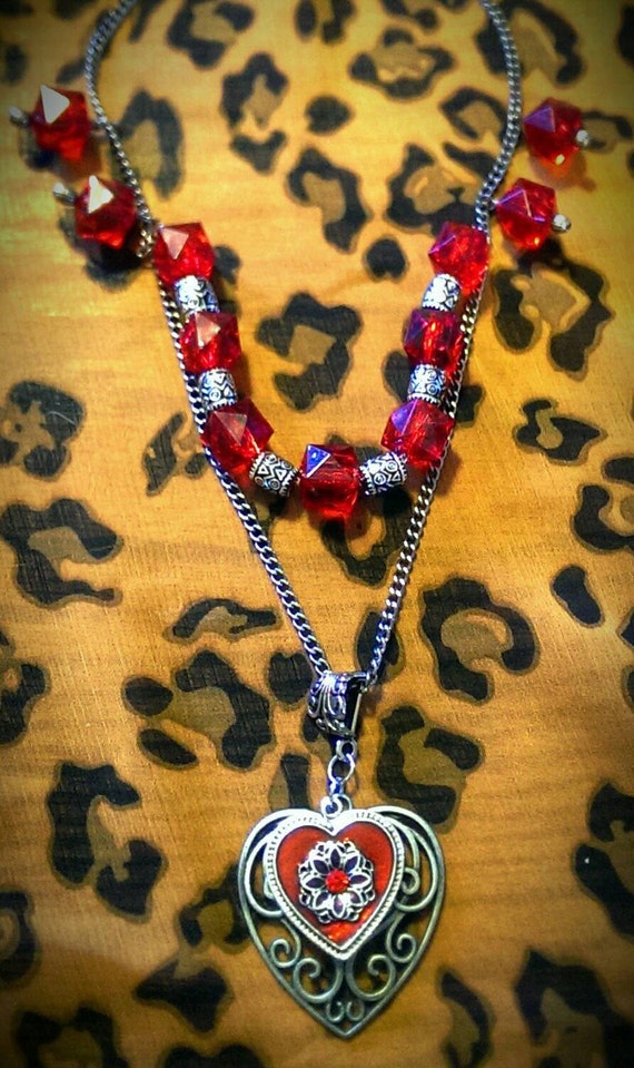 Clearance Sale Women's Red Heart Layered by ANYTIMETENSILE on Etsy