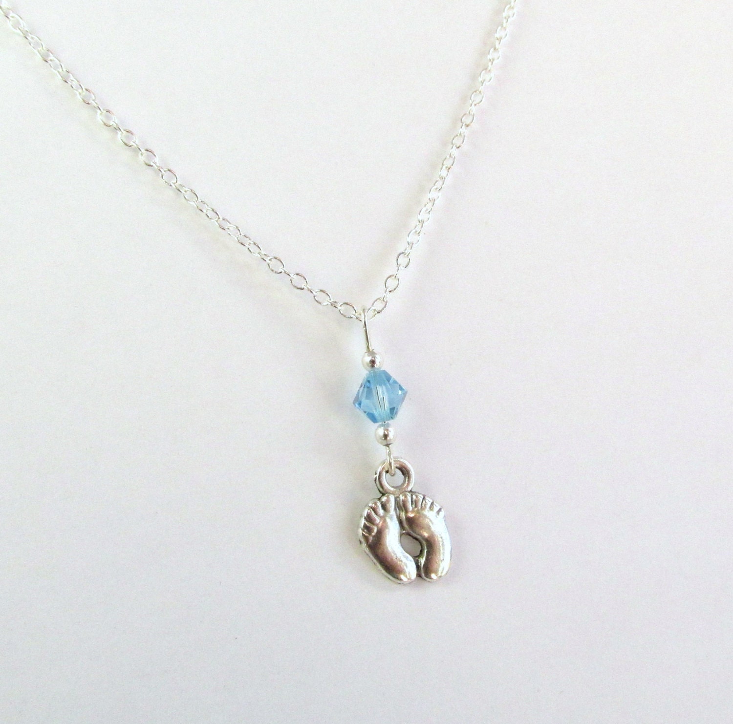 Baby Feet Necklace choose a color Baby Feet by BeadBrilliant