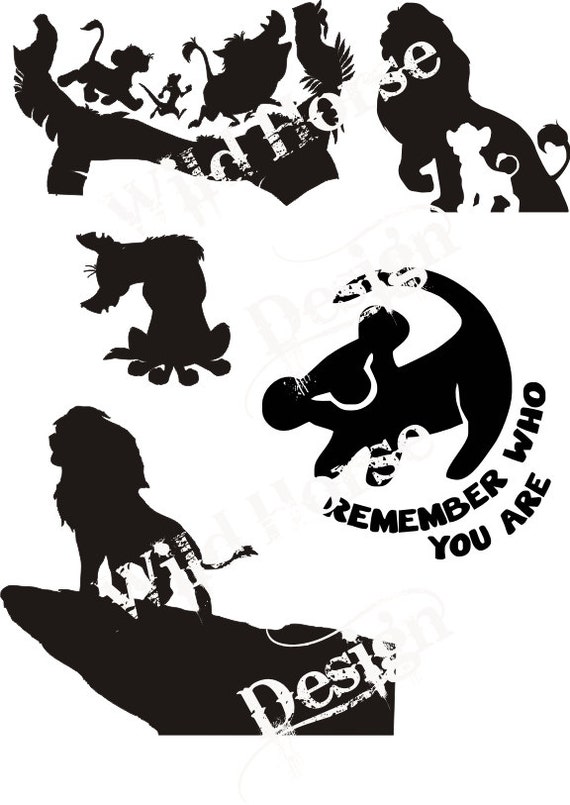 Silhouette de Roi Lion fichier DXF SVG Rafiki Mufasa Cub Ed