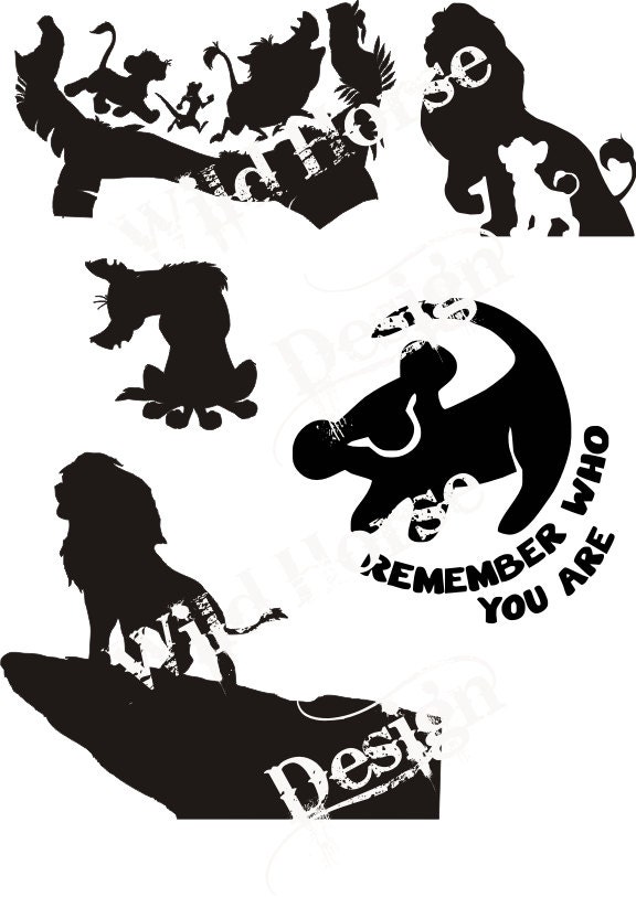 Download DXF SVG file Lion King silhouette Rafiki Mufasa Cub Ed Fun