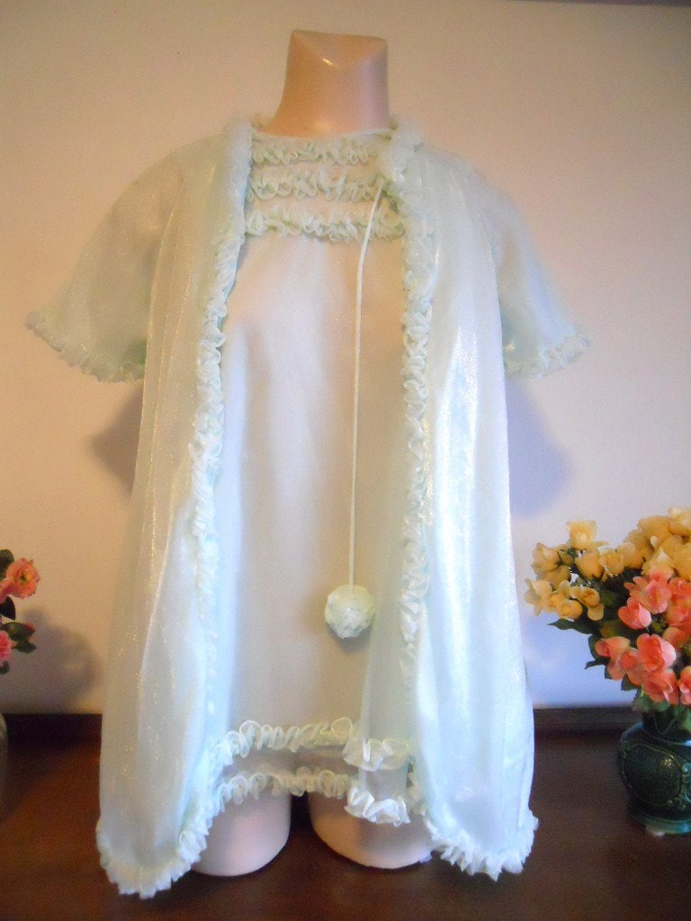Vintage 1950's Baby Doll Peignoir Negligee Set Flirty