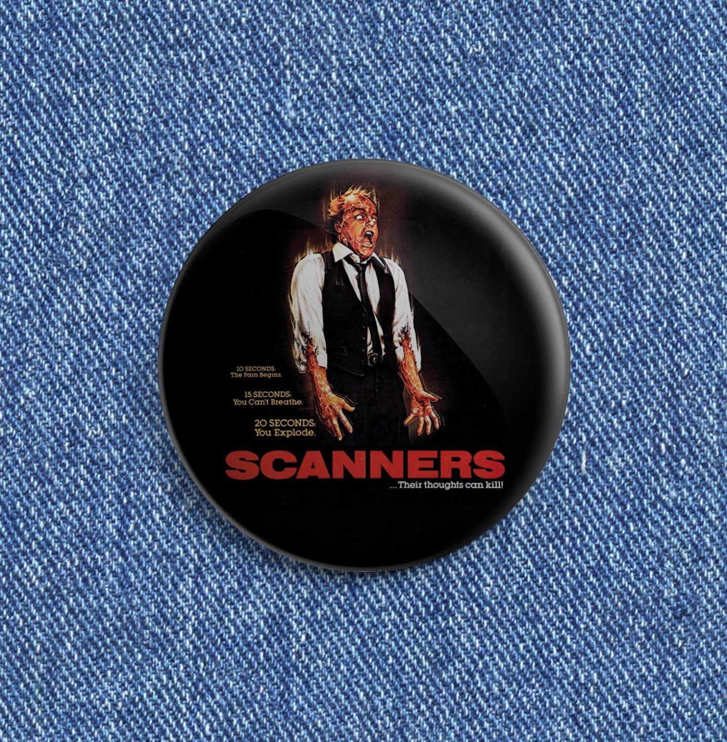Scanners movie poster button