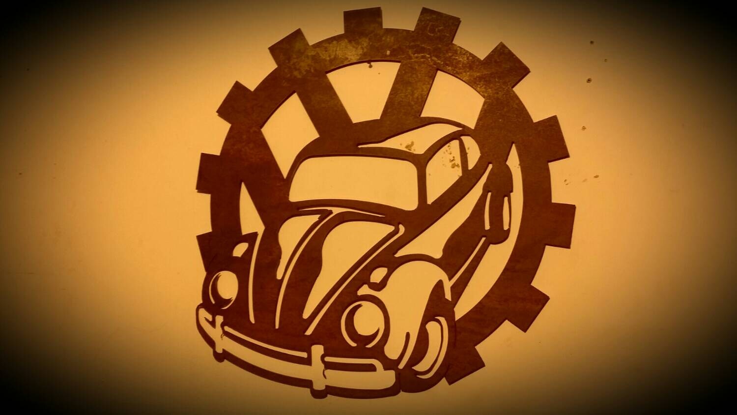 VW Bug/Cog Metal Art Wall Hanging Made To Order by MortonsMetalArt