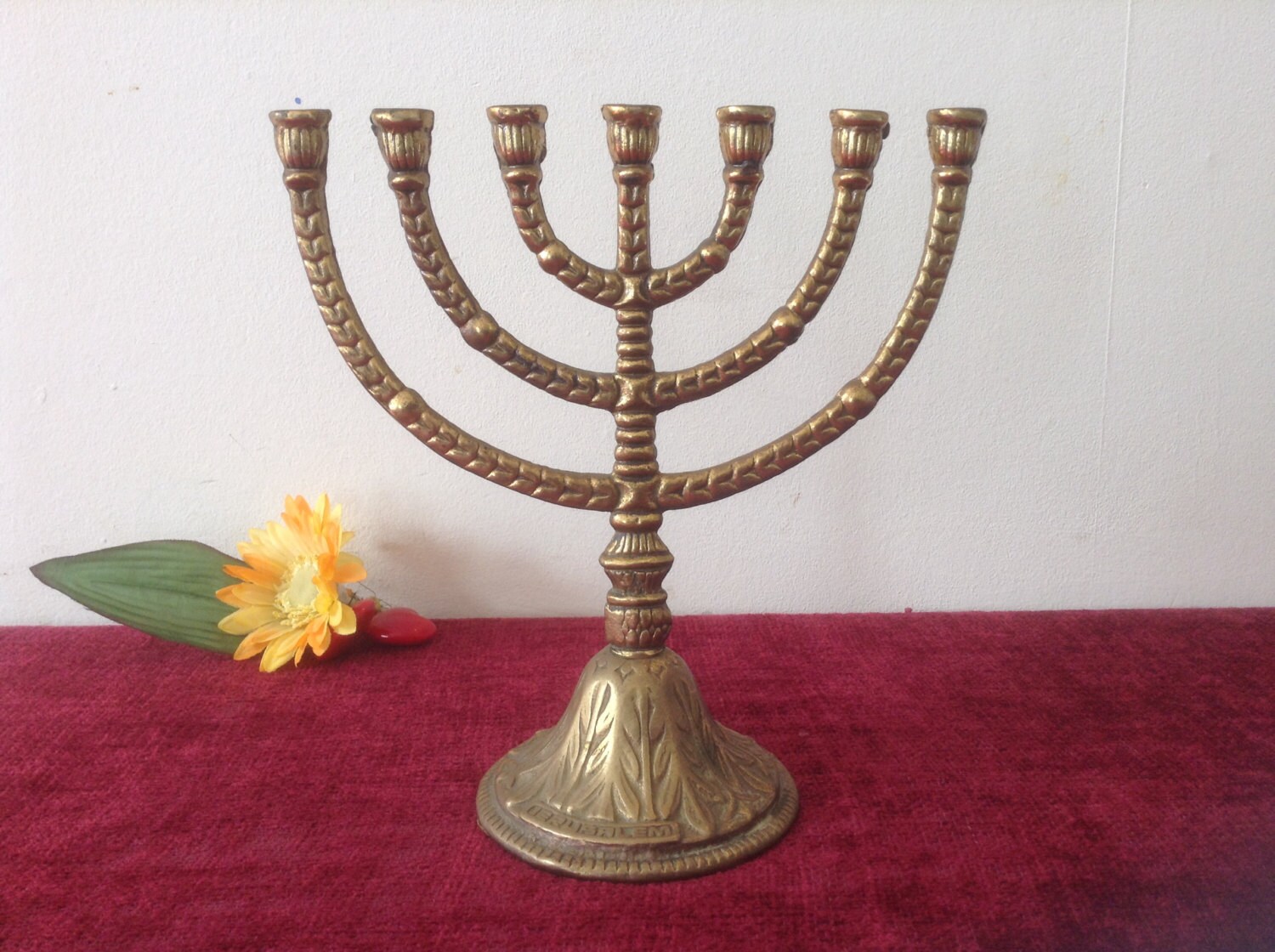 Vintage Menorah Candelabra 7 Candle Holder finished in