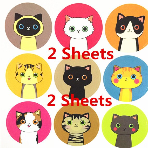 Sticker 2 Sheets Cute Sticker Deco Sticker Korean Sticker