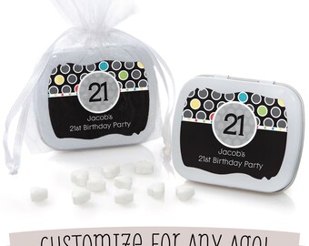 Custom Birthday Mint Tin Party Favors - Birthday Party Supplies - 12 Count