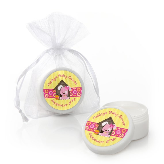 display lip balm containers and Shower Balm 12 Favors Birthday Lip  Party Pink  Baby Girl Puppy