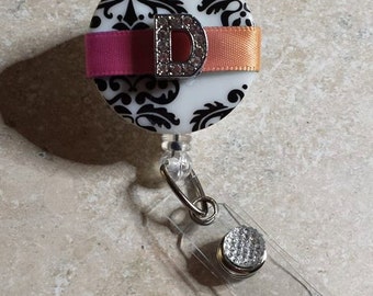 Multi-Colored Initial Badge Holder, Retractable Badge Reel, Cute Badge Reel, Initial Badge Reel, Badge Bling, Gift- BottleCapsGaloreNMor