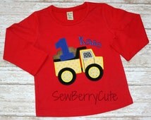1st birthday construction shirt