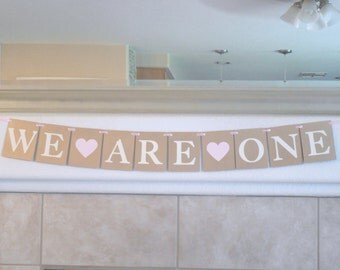 Twins First Birthday Banner Triplets First Birthday Banner We Are One Banner Multiples First Birthday Twins ONE decoration Twins Birthday