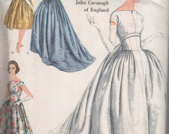 Vogue Couturier Design 148 One Piece Dress and Wedding Dress, John Cavanagh Designer 1958