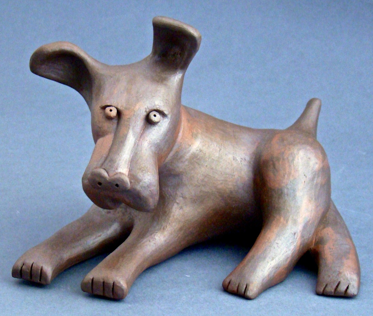 Whimsical Clay Dog Sculpture Steven