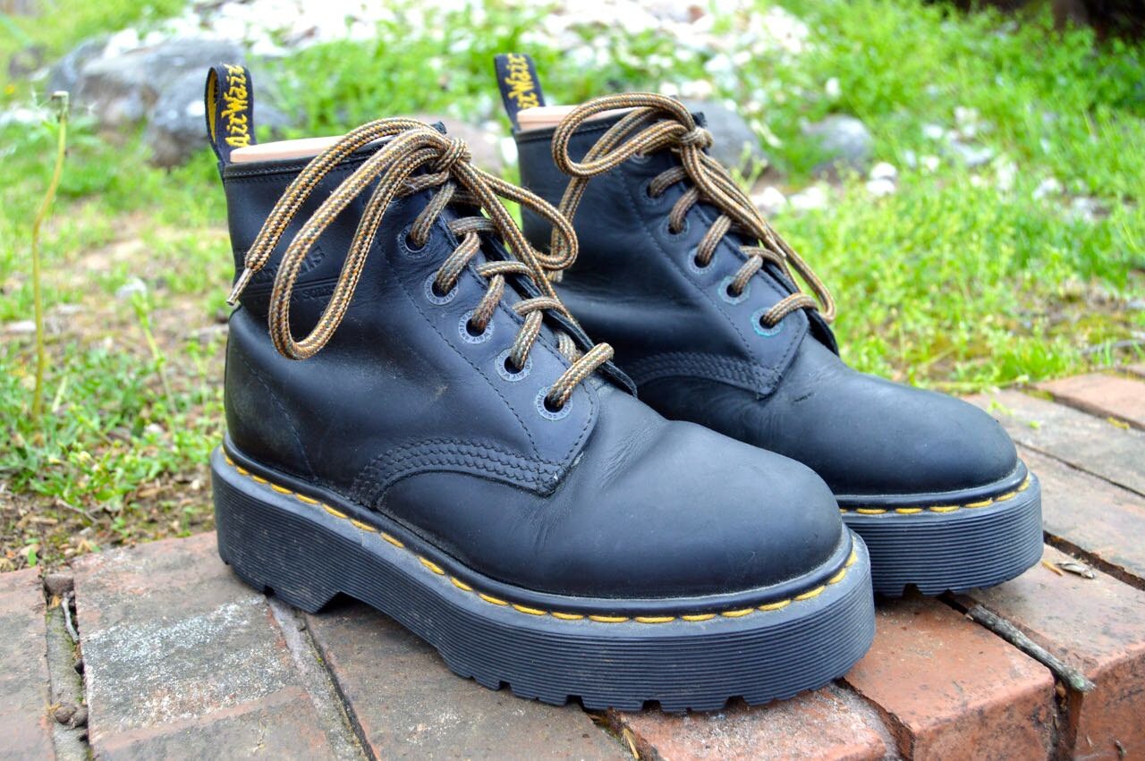 Black Dr Martens Tall Heel Boots WOMEN US 7 by restlessmemories