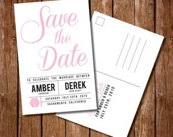 Printable Save the Date Postcard Digital File