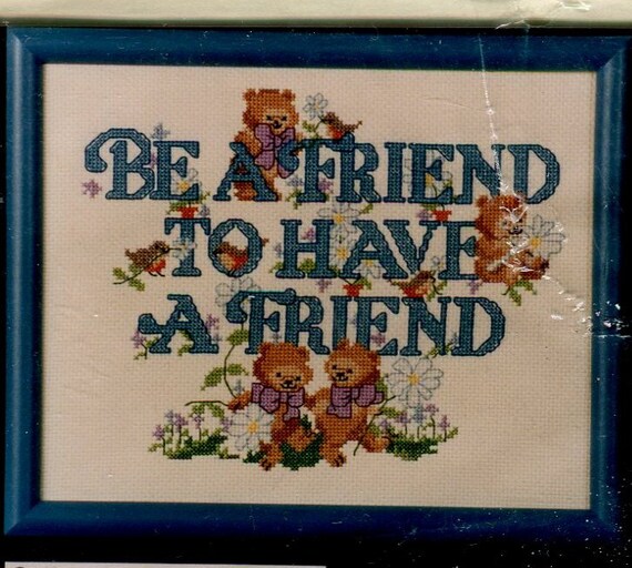 Be A Friend Counted Cross Stitch Kit 8x10 By Gibson Greetings