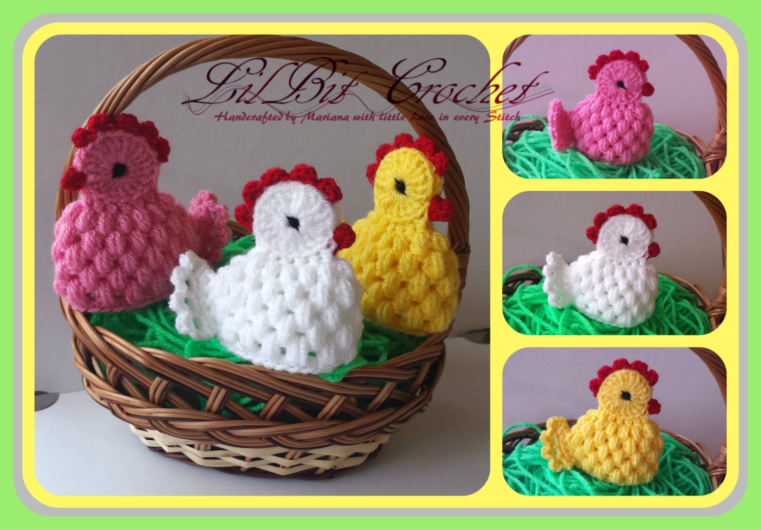 Fait  la main coquetiers  cache oeufs Crochet  P ques poule