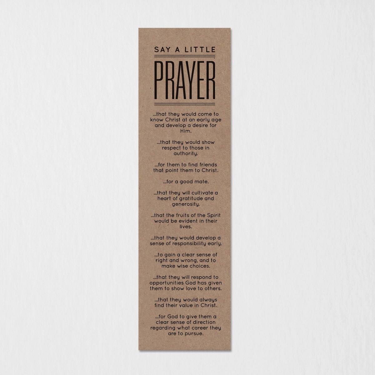 Prayer Bookmark Kids