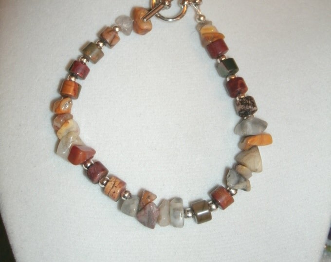 Picasso Jasper Bracelet - ON SALE! handmade, unique, heishi beads and chips, nature jewelry, Jasper jewelry, gift for her, metaphysical,