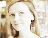 BOHO CHIC // Bright and stylish earrings from metal brass with acrylic cones // Rustic, Retro, Vintage // Brown, Bronze // Style, Fashion