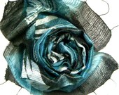 Raw silk scarf-Handwoven silk scarf-Hand dyed batik silk scarf-Thai silk-Natural silk-Handmade silk scarf-Batik silk-30x160cm-Organic silk