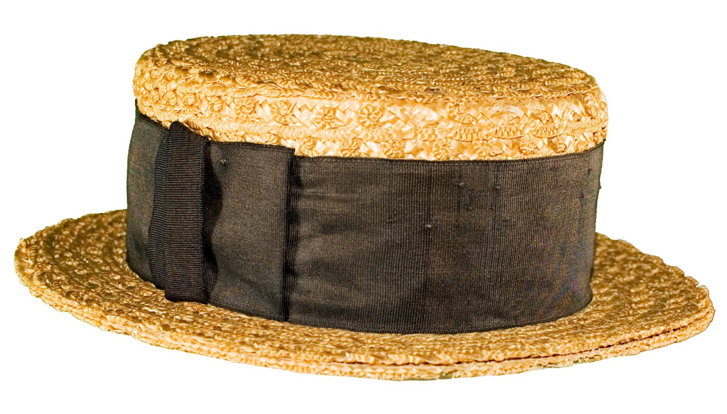 1900s Mens Hat Boater Straw Quartet Summer Elton