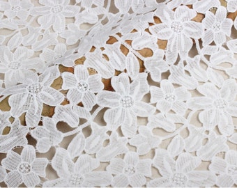 off white lace fabric trim retro style crochet lace guipure