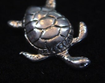 Turtle - Sterling Silver Dangle Earrings