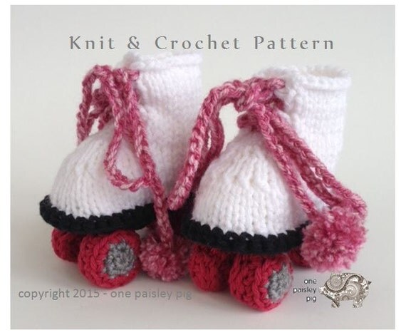 Knit Roller Skate Baby Booties KNIT-CROCHET PATTERN