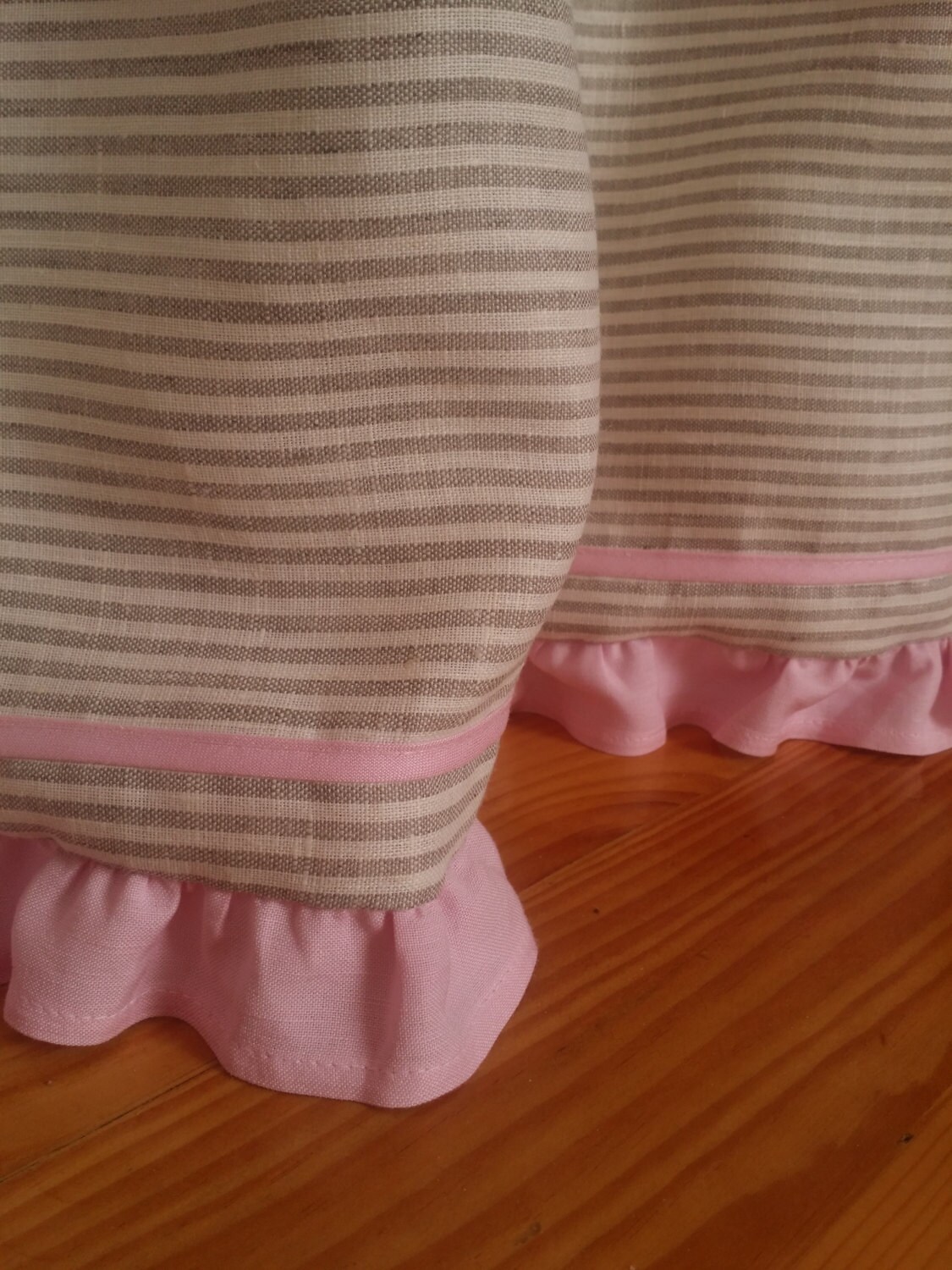 Cradle bedding /// Baby girl pink natural linen soft linen