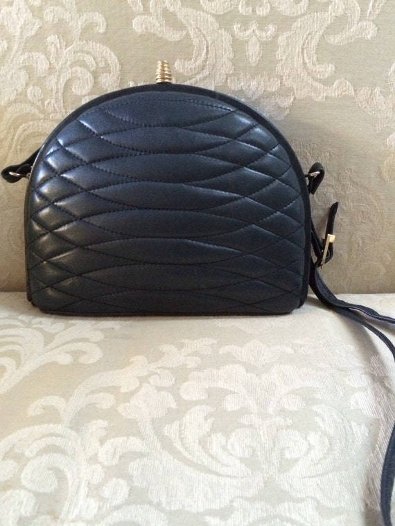 Vintage Giorgio Beverly Hills Shoulder Bag Navy Blue Shoulder