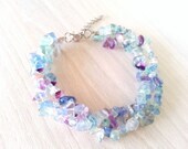 Aquamarine bracelet, gemstones bracelet, blue gemstones bracelet, natural stones beaded bracelet, blue aquamarine bracelet