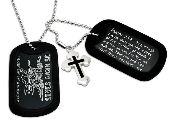 Military Dog Tag U.S Navy Seals Logo w/ by KRISKATEANDCOMPANY