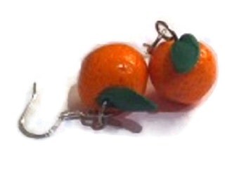 Orange Earrings Fruit jewellery Fruit earrings Dangle drop earrings Fun jewellery Food earrings funky earrings