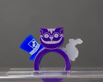 Acrylic Alice In Wonderland Ring Set