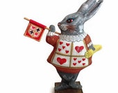 White Rabbit-Rabbit Alice in Wonderland-Wonderland Rabbit-White Rabbit toy-Gift rabbit-Figurine Rabbit-Interior toy-Miniature bunny-Fantasy