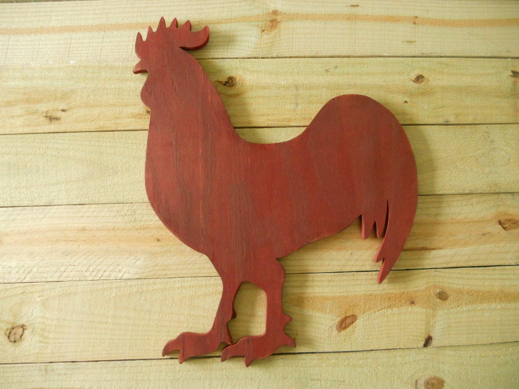 27 Rooster Sign Primitive Rooster Wood by PrimitiveWoodSigns