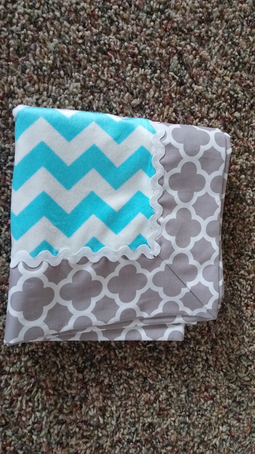 Minky Baby Blanket with Mitered Corners White & by EverMoreLove