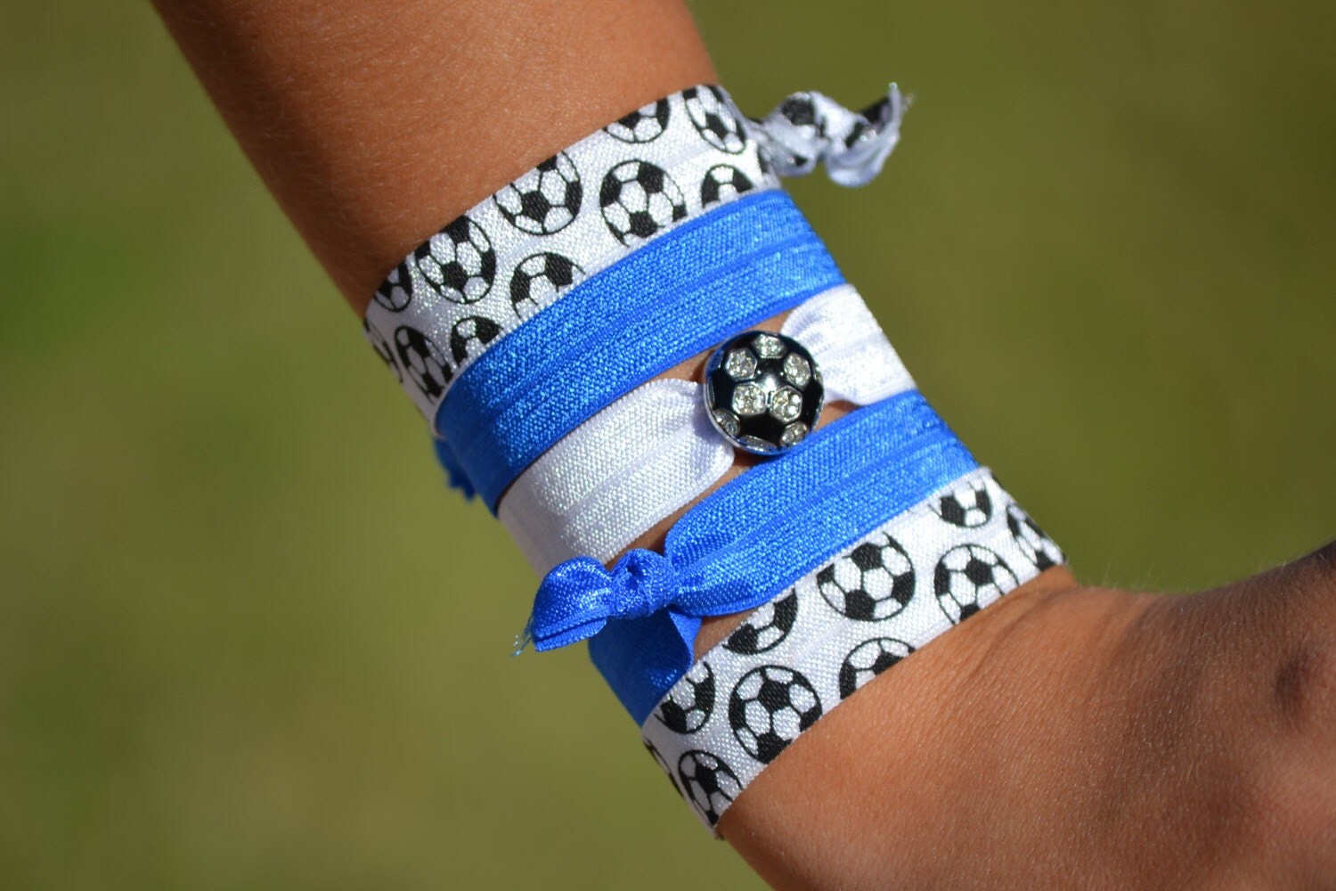 Soccer Hair Tie Accessories Team Color Soccer Hair
