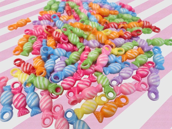 Rainbow Acrylic High Candy Charms Set of 10 by BubbleGumCrush