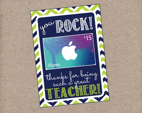 You Rock Teacher Appreciation Thank You Card for iTunes Gift