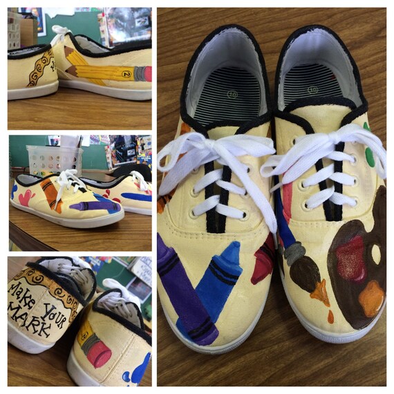 Hand-Painted Art Supplies Shoes