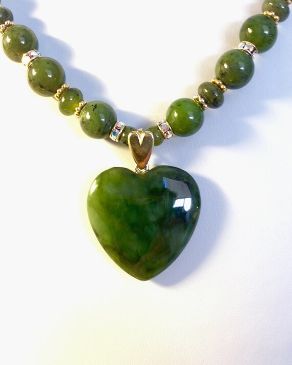 Canadian Jade Necklace Nephrite by JewelryByVoilaNaNa