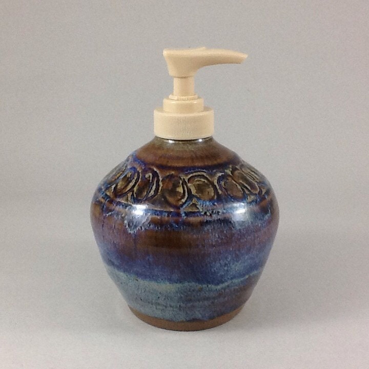 Dispenser Ceramic Lotion Bottle Stoneware by CharlotteLeePottery