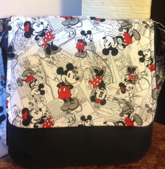 Mickey and Minnie Mouse crossbody messenger bag by PenguinPouches