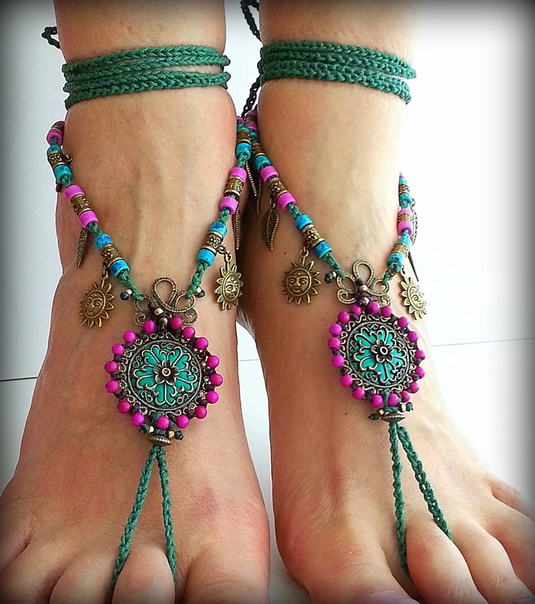 Barefoot Sandal Boho Sandals Hippie Sandals Foot Jewelry By Fiart