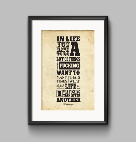 Deadwood Art Print. Al Swearengen quote. by Leighisinkpixel