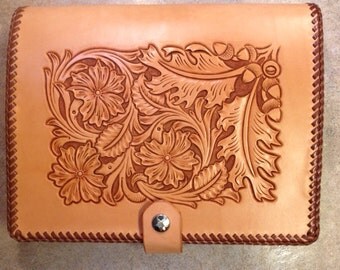 Hand Tooled Leather Planner Binder