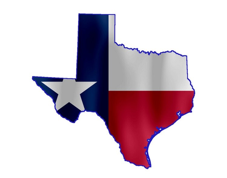 Texas State Flag Map Poster Print 16x20 8x10 by FabVintagePosters