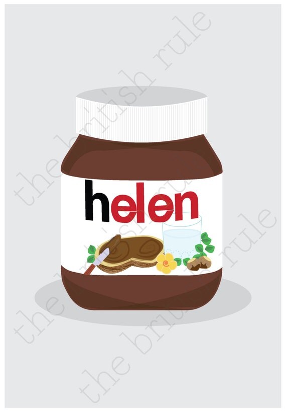 Nutella Custom Printable Personalised Digital by TheBritishRule